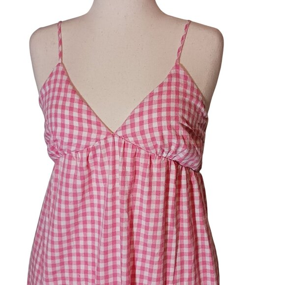 Lost & Wonder Lets Go on‎ a Date Tiered Gingham Smocked Dress Size M Babydoll - Picture 3 of 14